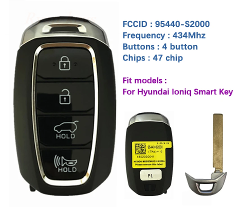 Button Smart Key For Hyundai Santafe Proximity Remote Mhz Chip